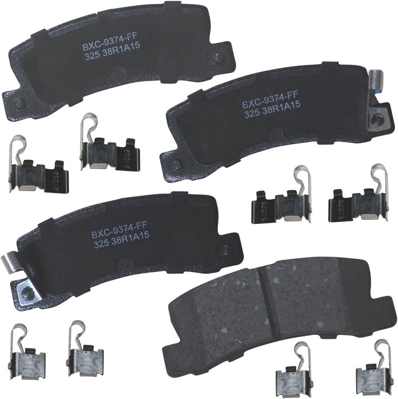 Bendix وسادات فرامل خلفية سيراميك SBC325 الممتازة لسيارات لكزس ES250 1991-1990، ES300 1999-1992، RX300 2003-1999، تويوتا كامري 1999-1988، سيلكا 1999-1986، سولارا 2000-1999 - Image 1